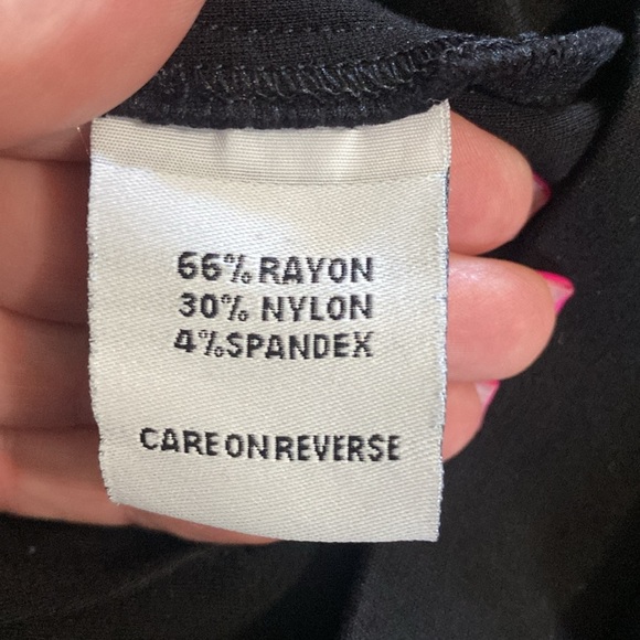 Calvin Klein Black Ponte Pants Dress Double Knit Stretch Sz L - Picture 8 of 9